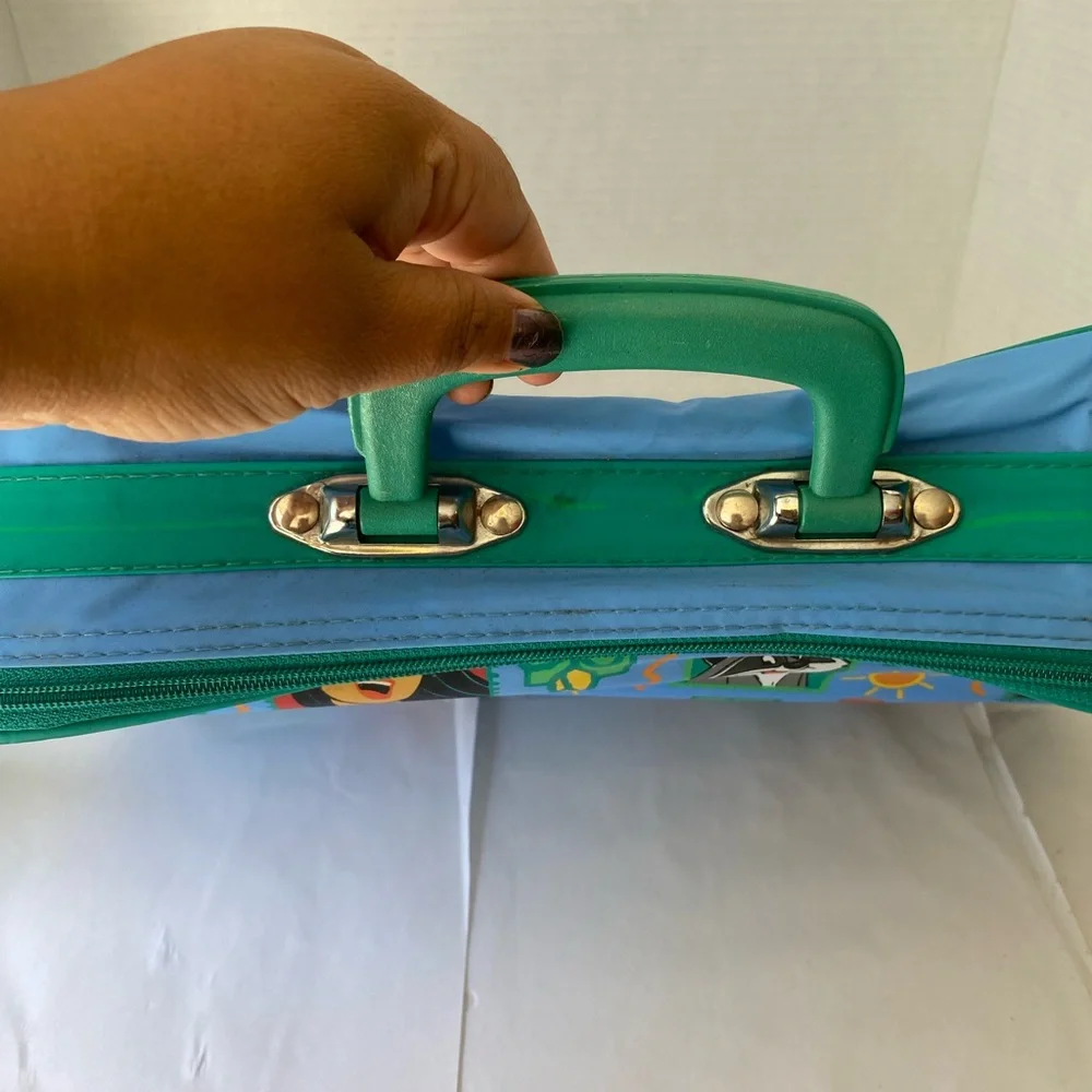 Vintage 90s Disney Pocahontas Meeko Blue Kids Suitcase Luggage Y2K